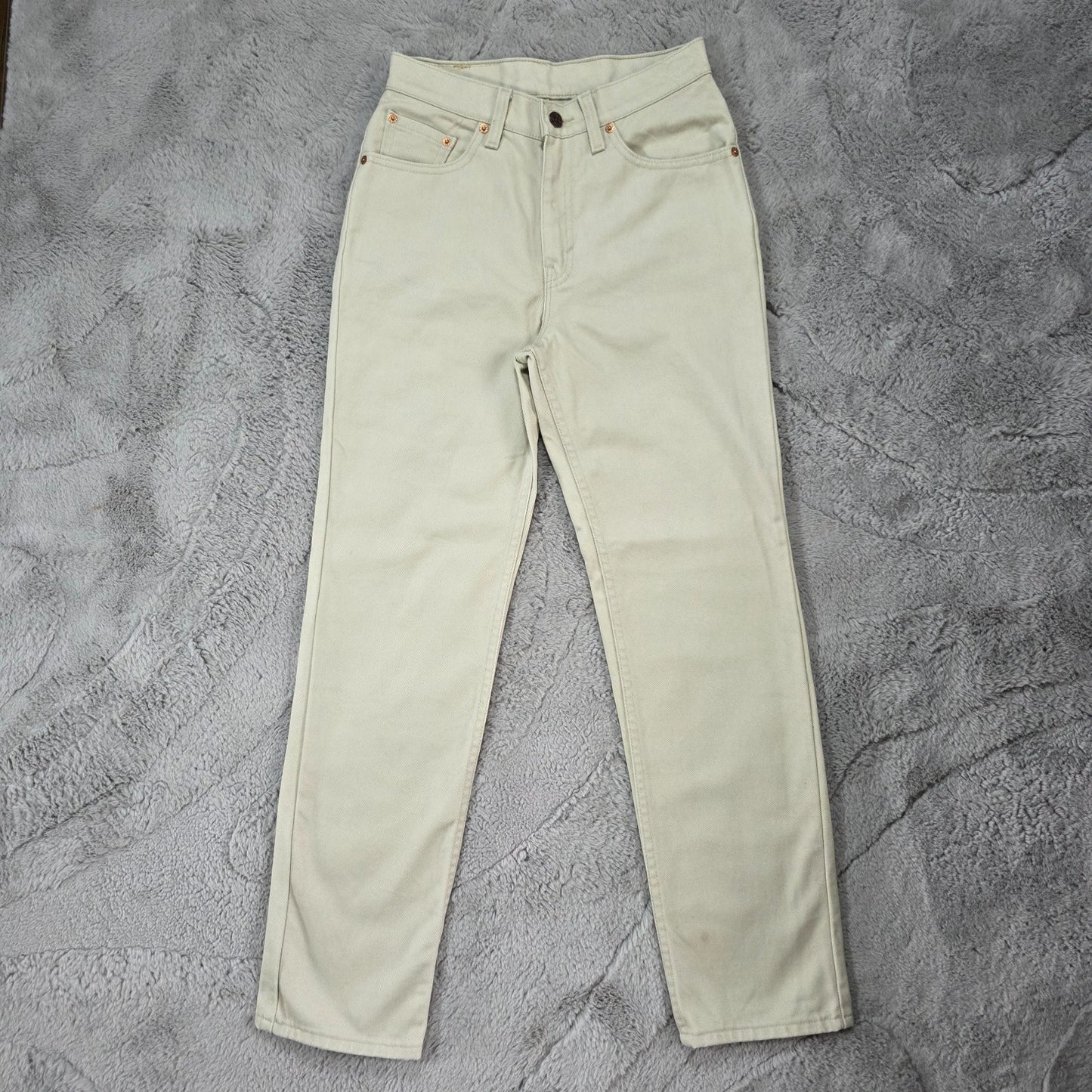 Vintage Levi’s 512 Slim Fit Jeans Beige W26 L30 USA Made (M430)