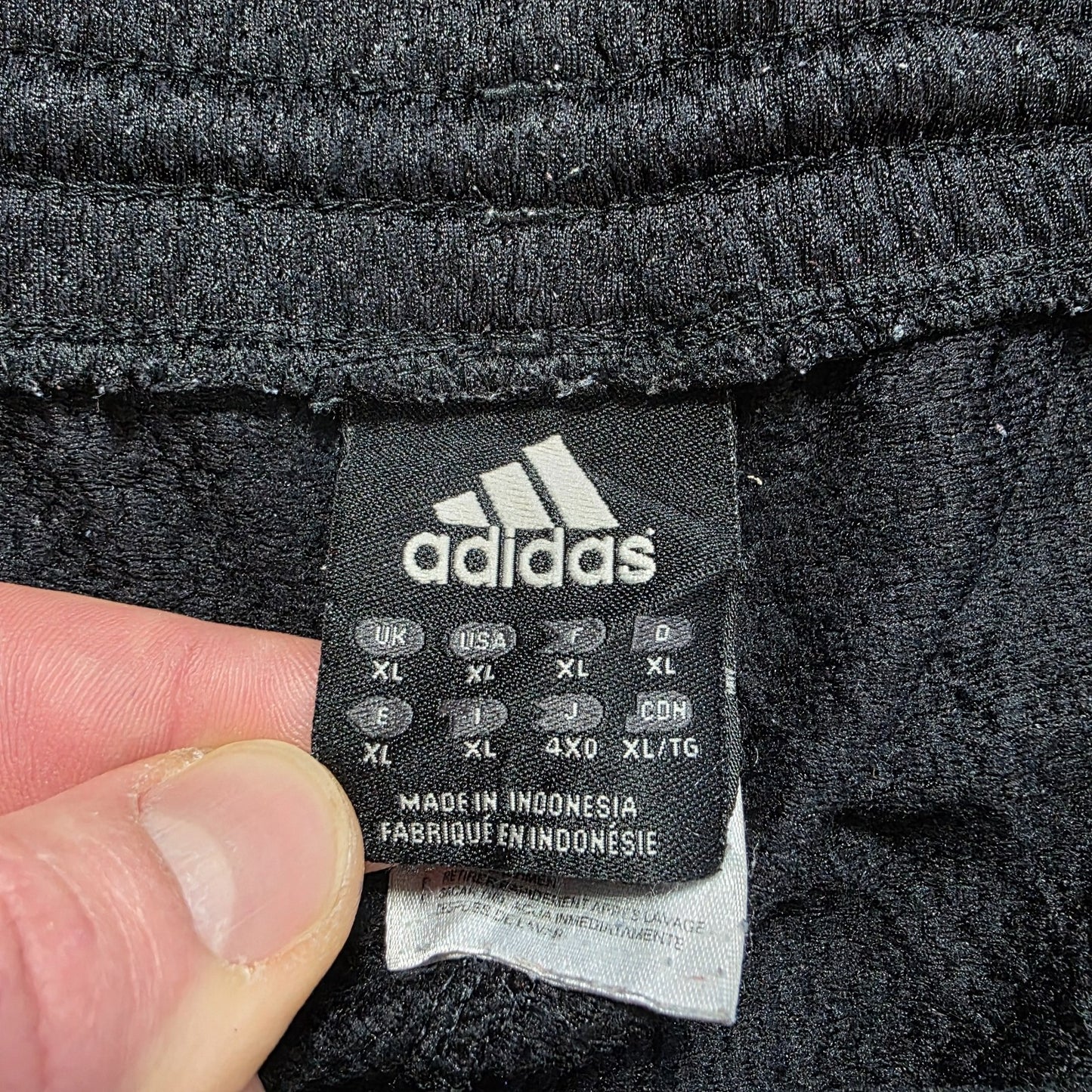 Adidas Black 3-Stripes Mesh Sports Shorts XL W38 Drawstring Waist Indonesia