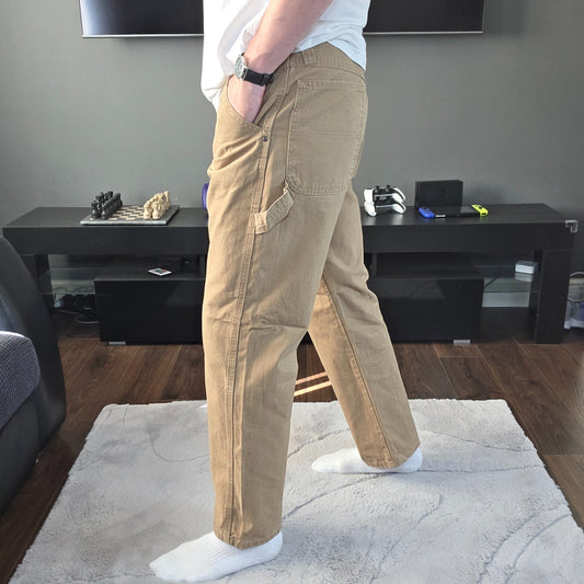 Wrangler carpenter trousers beige men’s W34 L30 straight leg utility workwear je
