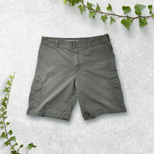 Dickies Relaxed Fit Cargo Shorts Olive Green W38 Cotton Ripstop Utility Pockets
