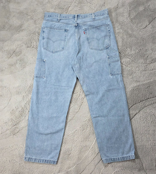 Levi’s carpenter jeans light blue W38 L32 men’s straight leg 77% cotton 23% hemp