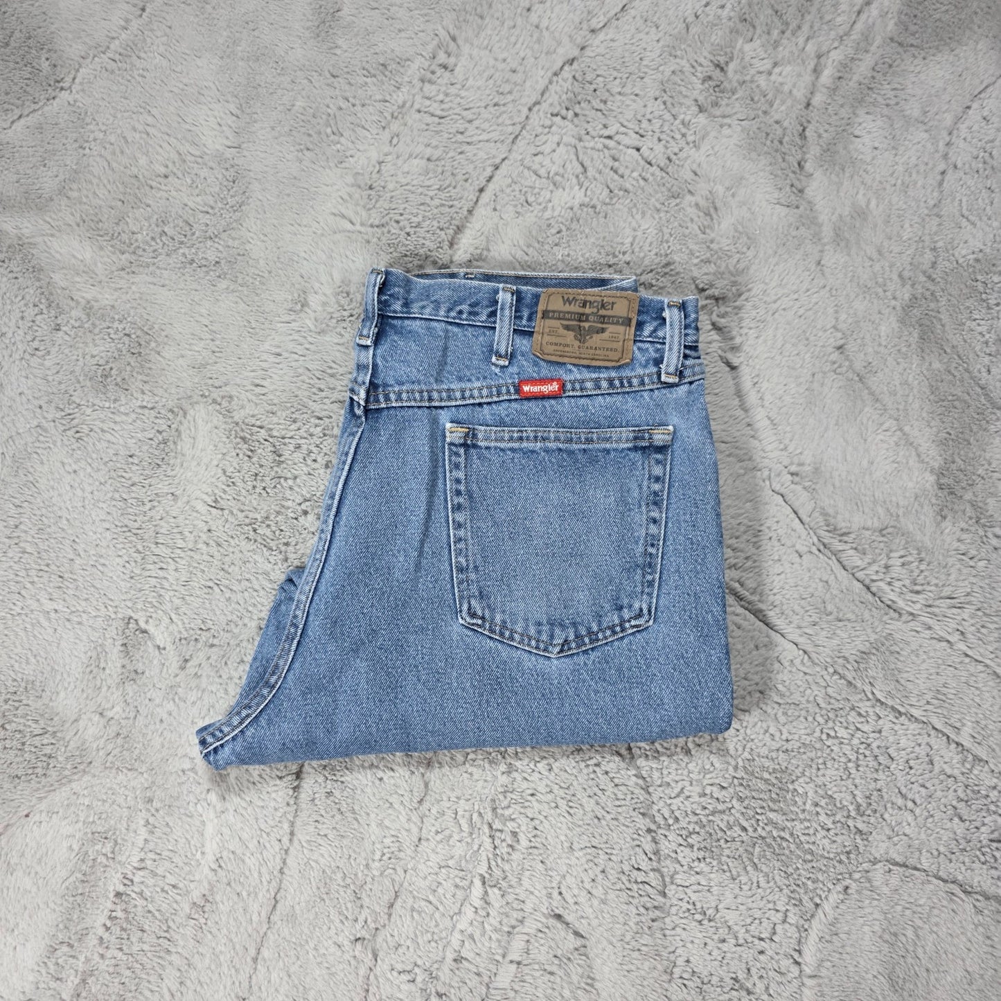 Wrangler 97601DR Relaxed Fit Blue Denim Jeans Men’s W36 L26 (Adjusted)
