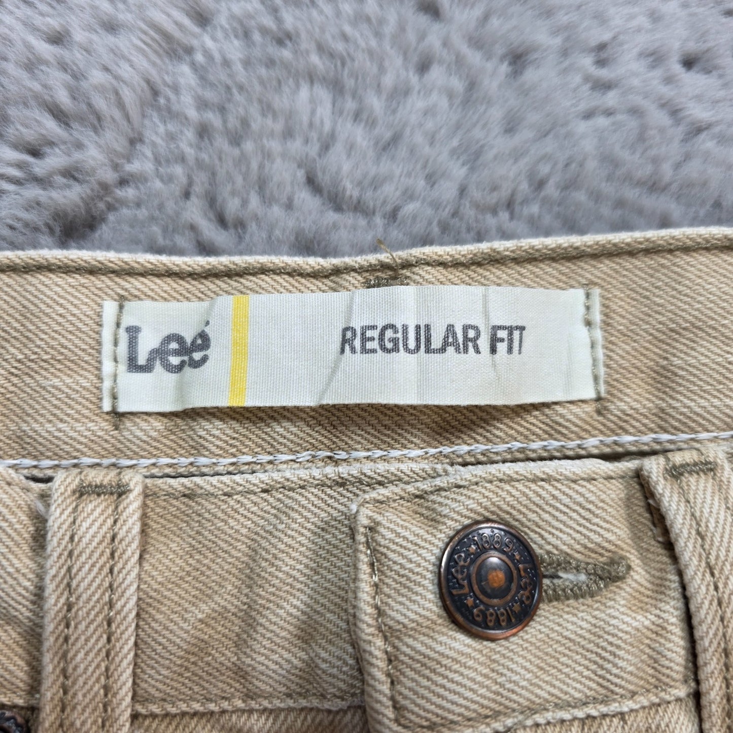 Lee Regular Fit Jeans Men's Beige Tan Denim W32 L31 Straight Leg