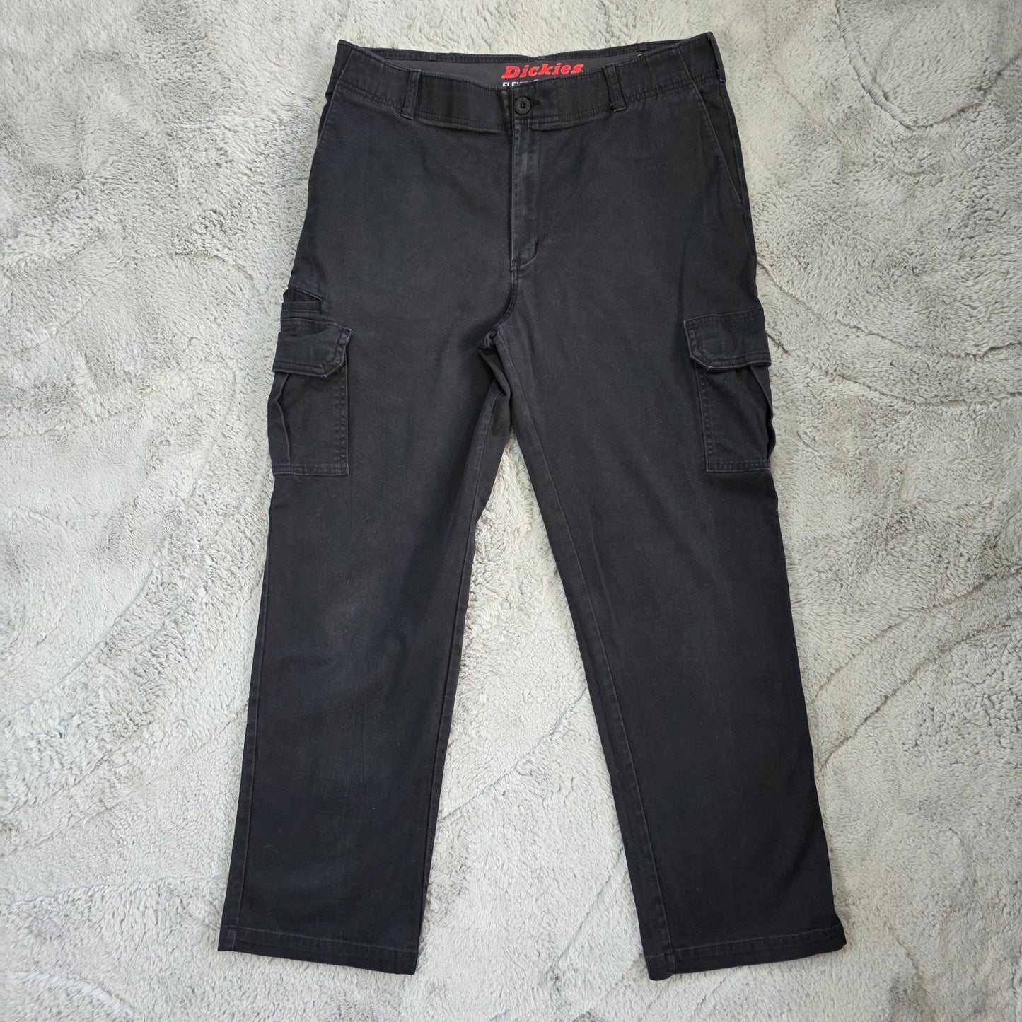 Dickies Cargo Trousers Black W35 L30 Straight Leg Work Pants Nicaragua