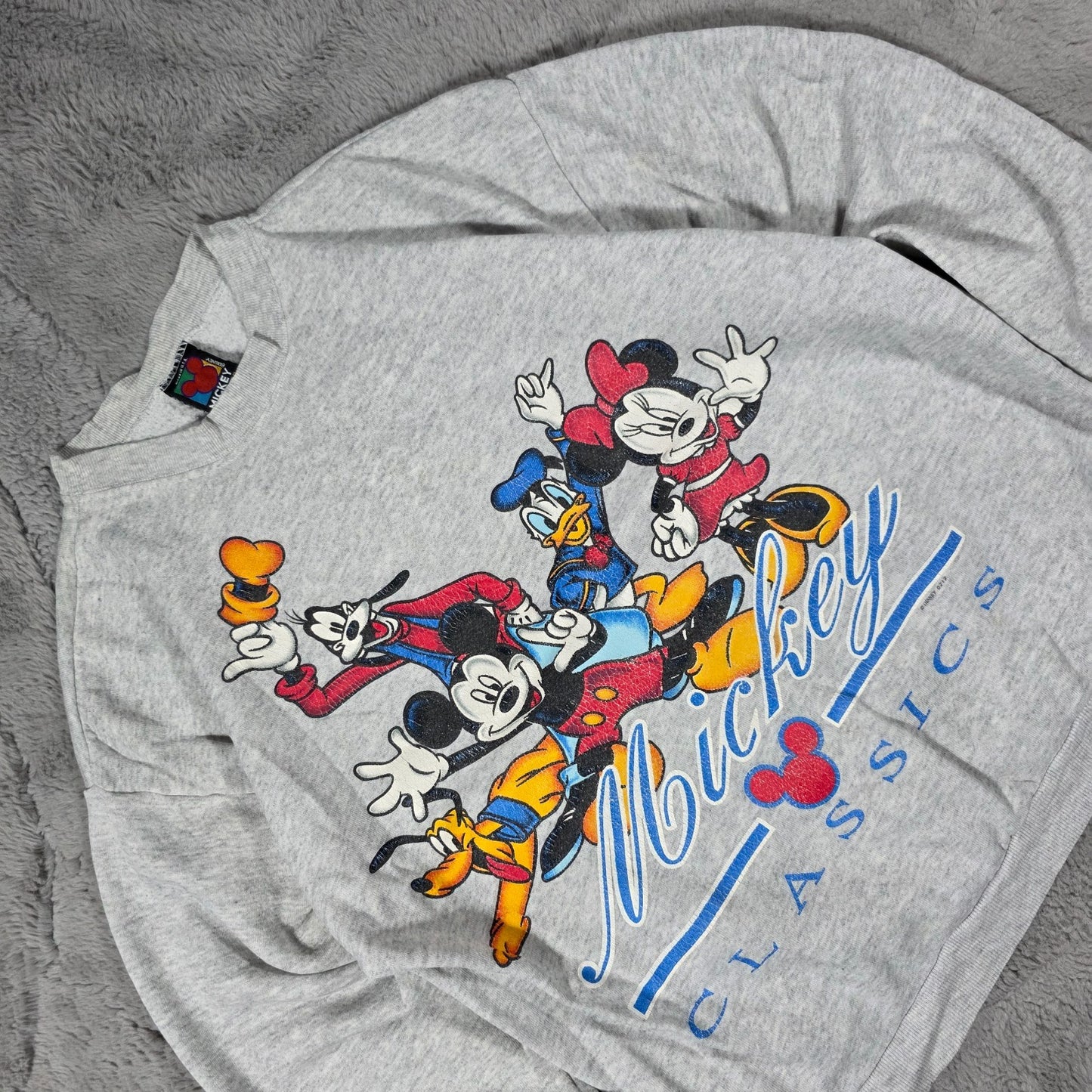 Vintage Mickey Unlimited Jerry Leigh Sweatshirt Large Made in USA Grey Disney