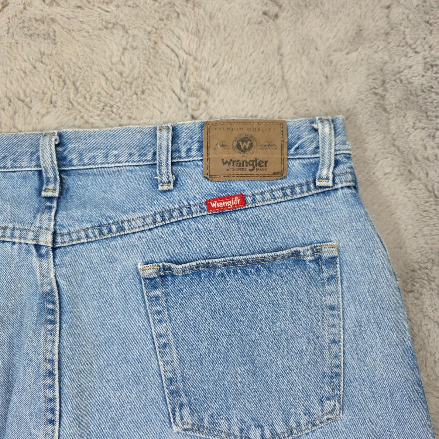 Wrangler Regular Fit Straight Leg Blue Jeans W40 L30 β Made in Mexico US Fabric