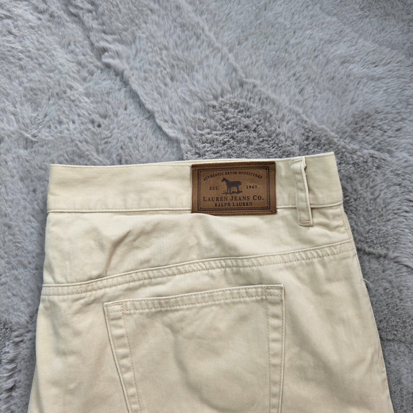 Lauren Ralph Lauren Cream Cropped Jeans W35 US 14 UK 18 Plus Size 3/4 Trousers