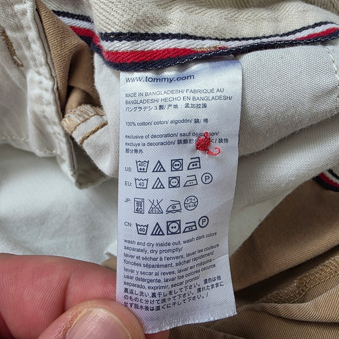 Tommy Hilfiger Beige Cargo Shorts W40 Mens 100% Cotton Summer Utility Pockets