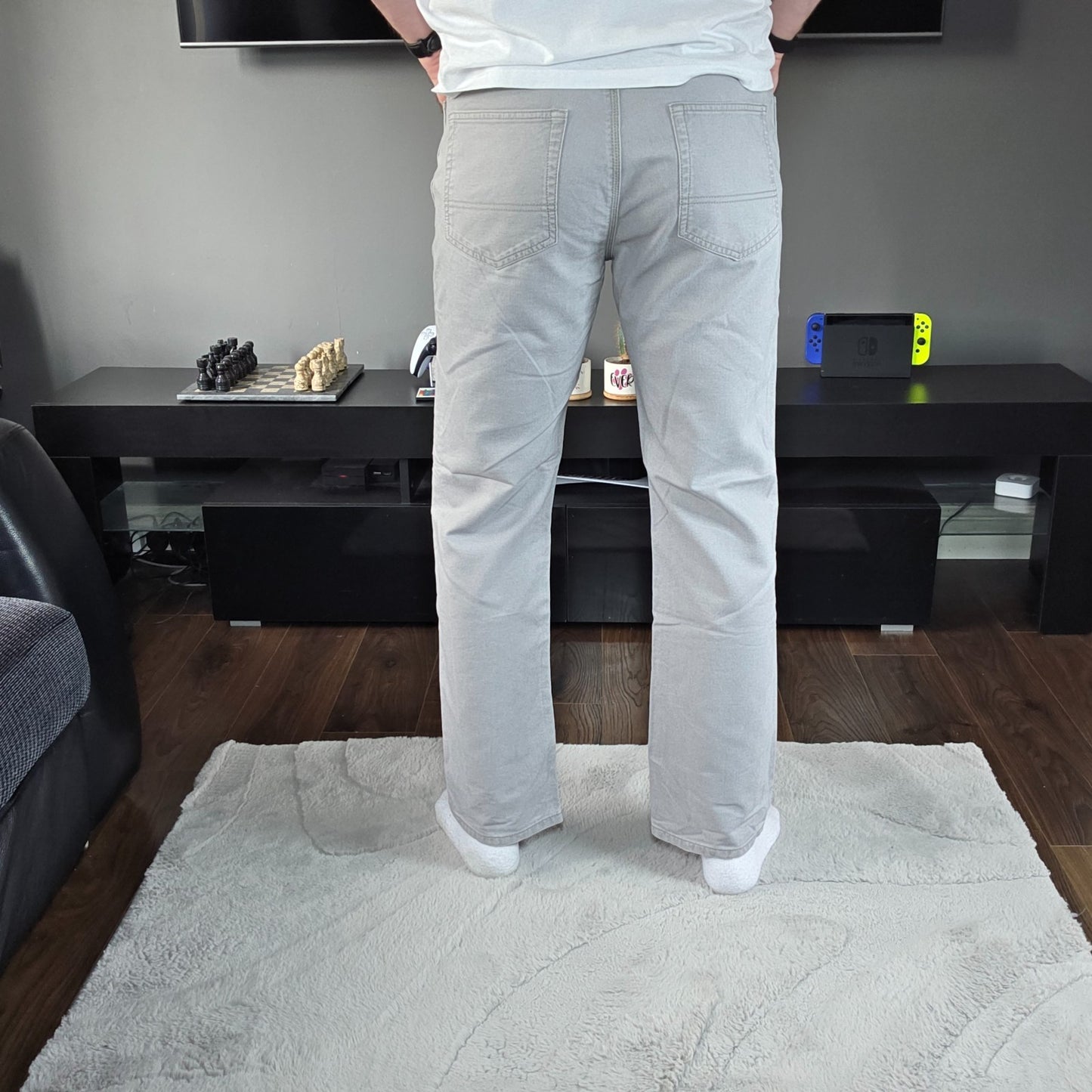 Tommy Hilfiger Custom Fit Straight Leg Grey Jeans W33 L31 Men's 100% Cotton