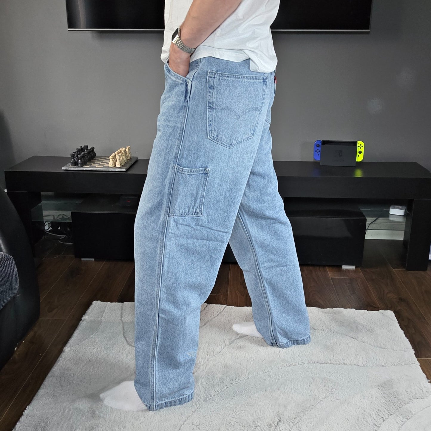 Levi’s carpenter jeans light blue W38 L32 men’s straight leg 77% cotton 23% hemp