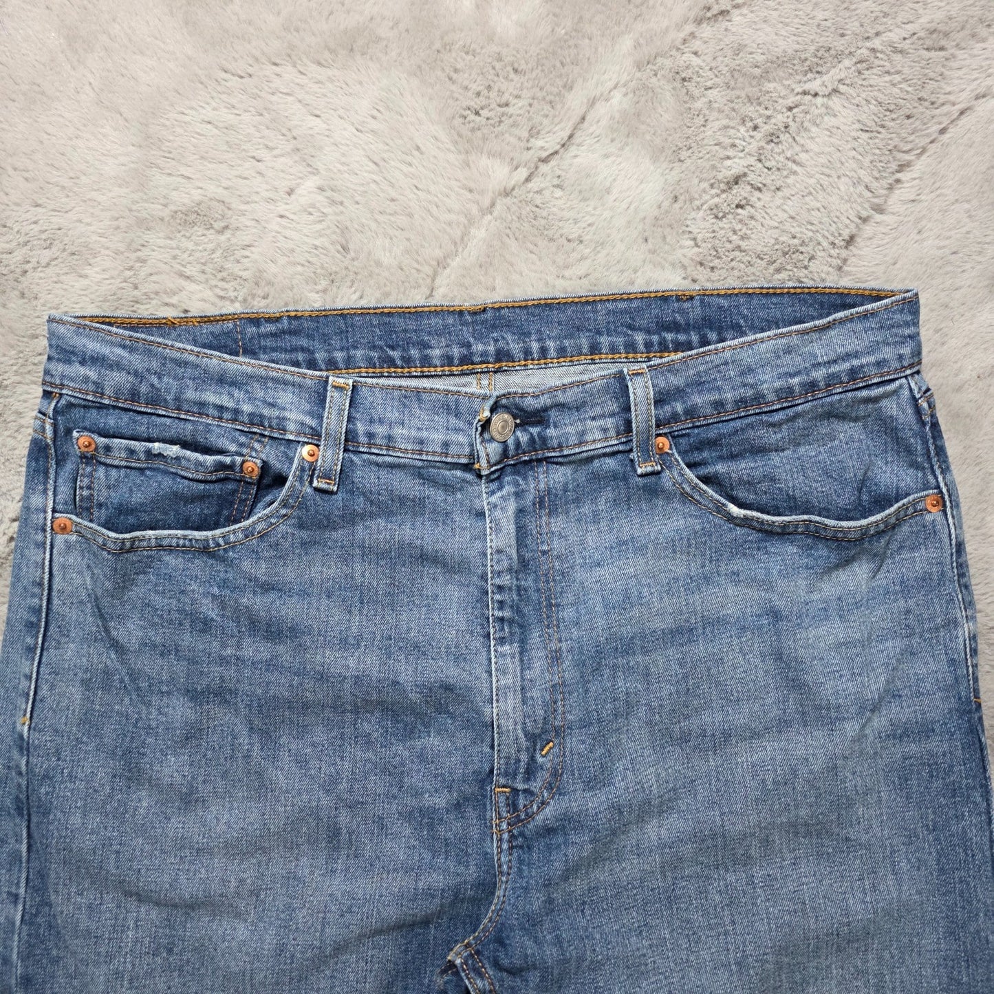 Levi's 505 Regular Fit Jeans W36 L30 Mid Blue Straight Leg USA Style