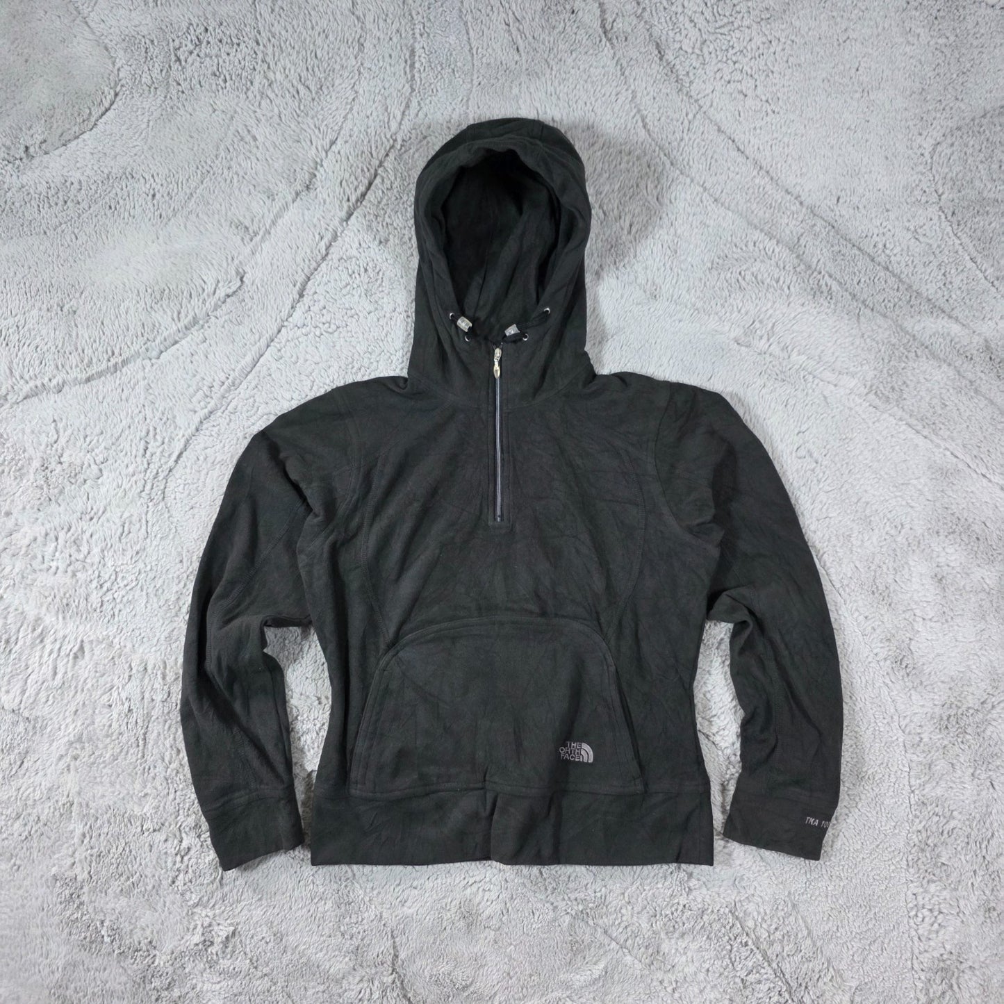 The North Face TKA 100 Black Fleece Hoodie Women’s Size S Half Zip Pullover