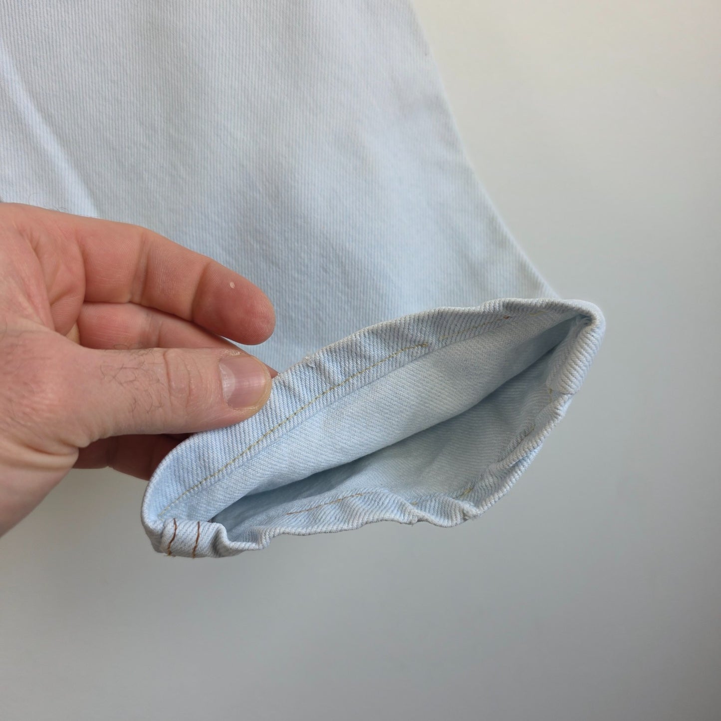 Vintage To Way Jeans W30 L29 Light Blue Button Fly Tapered Leg