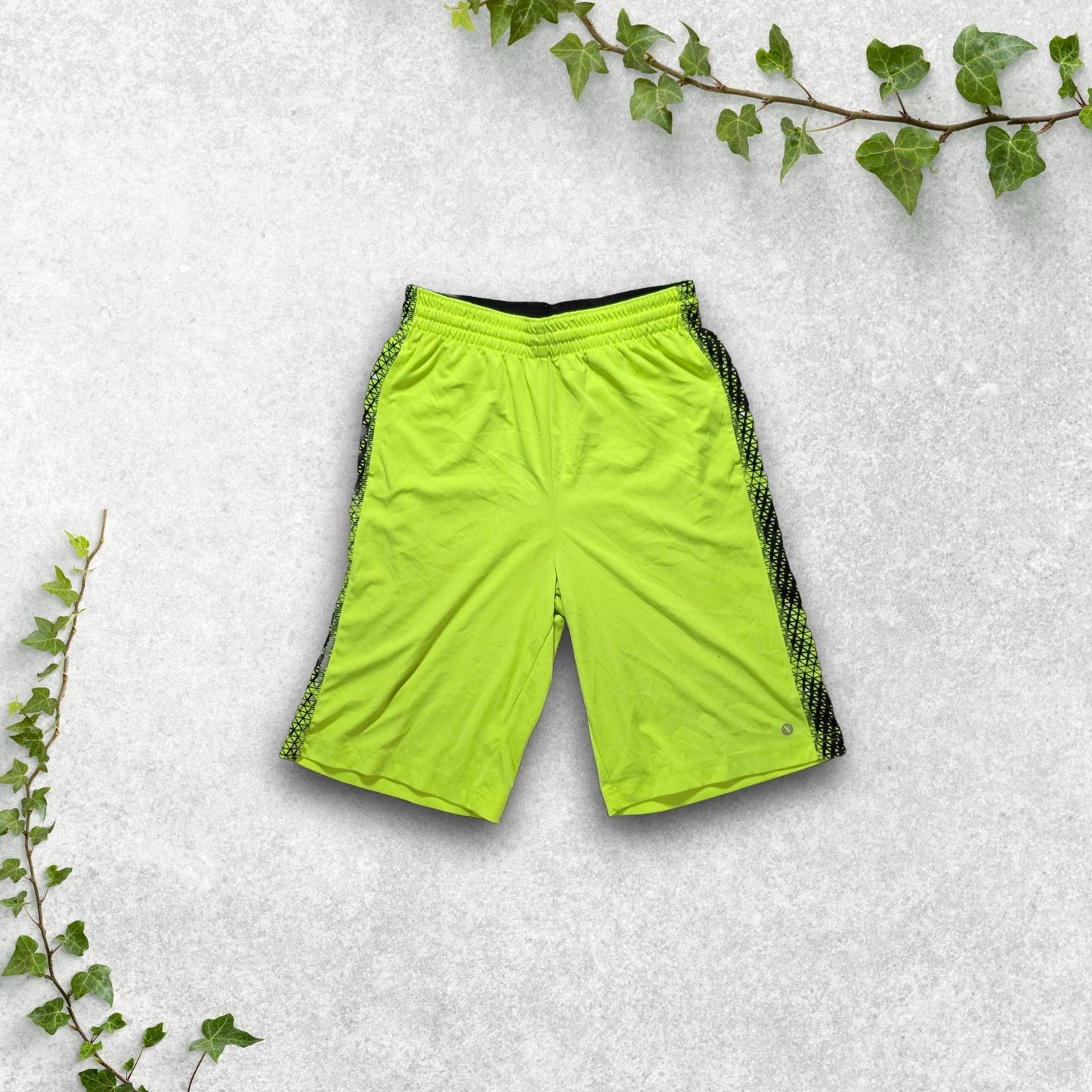 Xersion Quick Dri Neon Yellow Sports Shorts Size L 14/16 Youth W25 Polyester