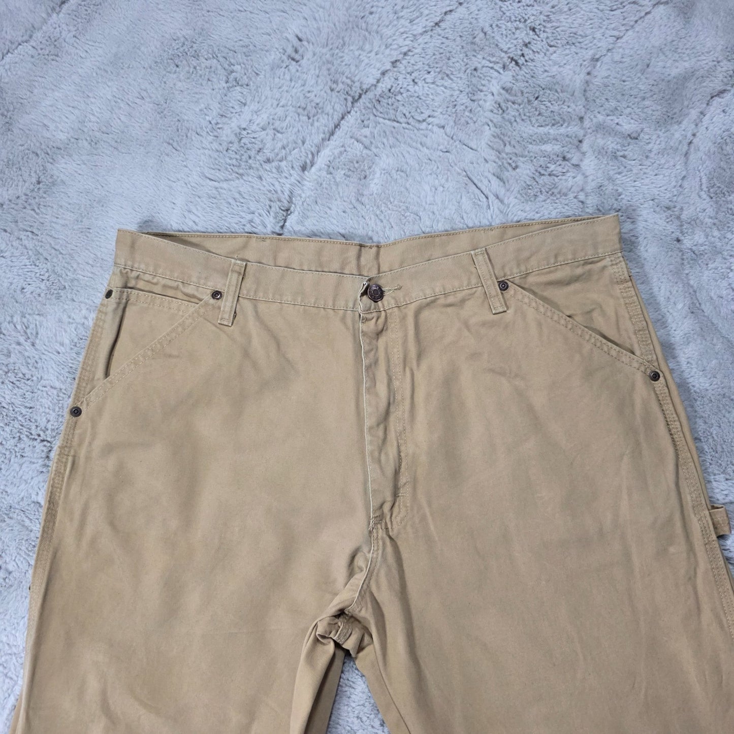 Wrangler Carpenter Jeans Men’s W38 L32 Beige Straight Workwear Utility