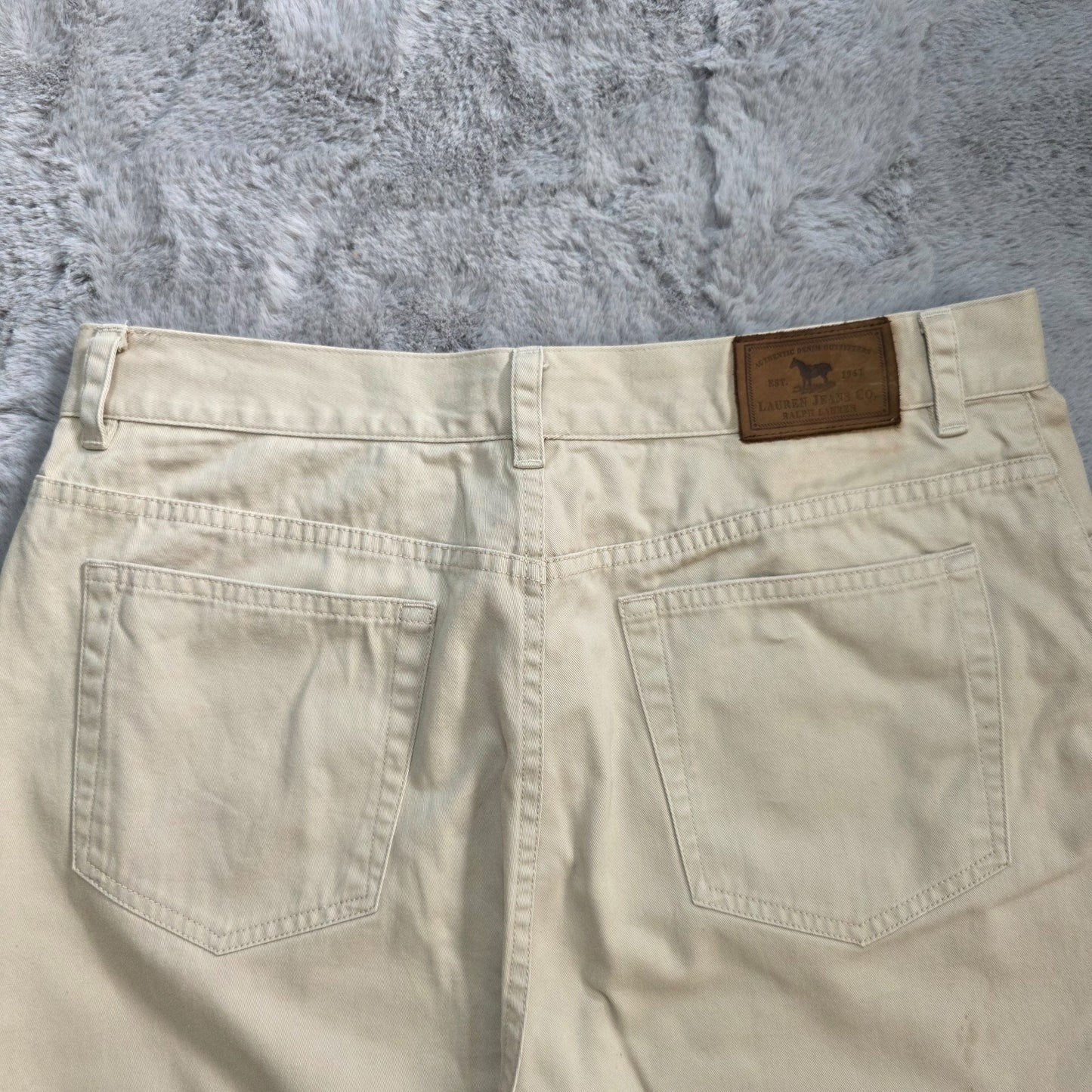 Lauren Jeans Co Ralph Lauren Beige Straight Leg Jeans W32 L29 US 8 100% Cotton