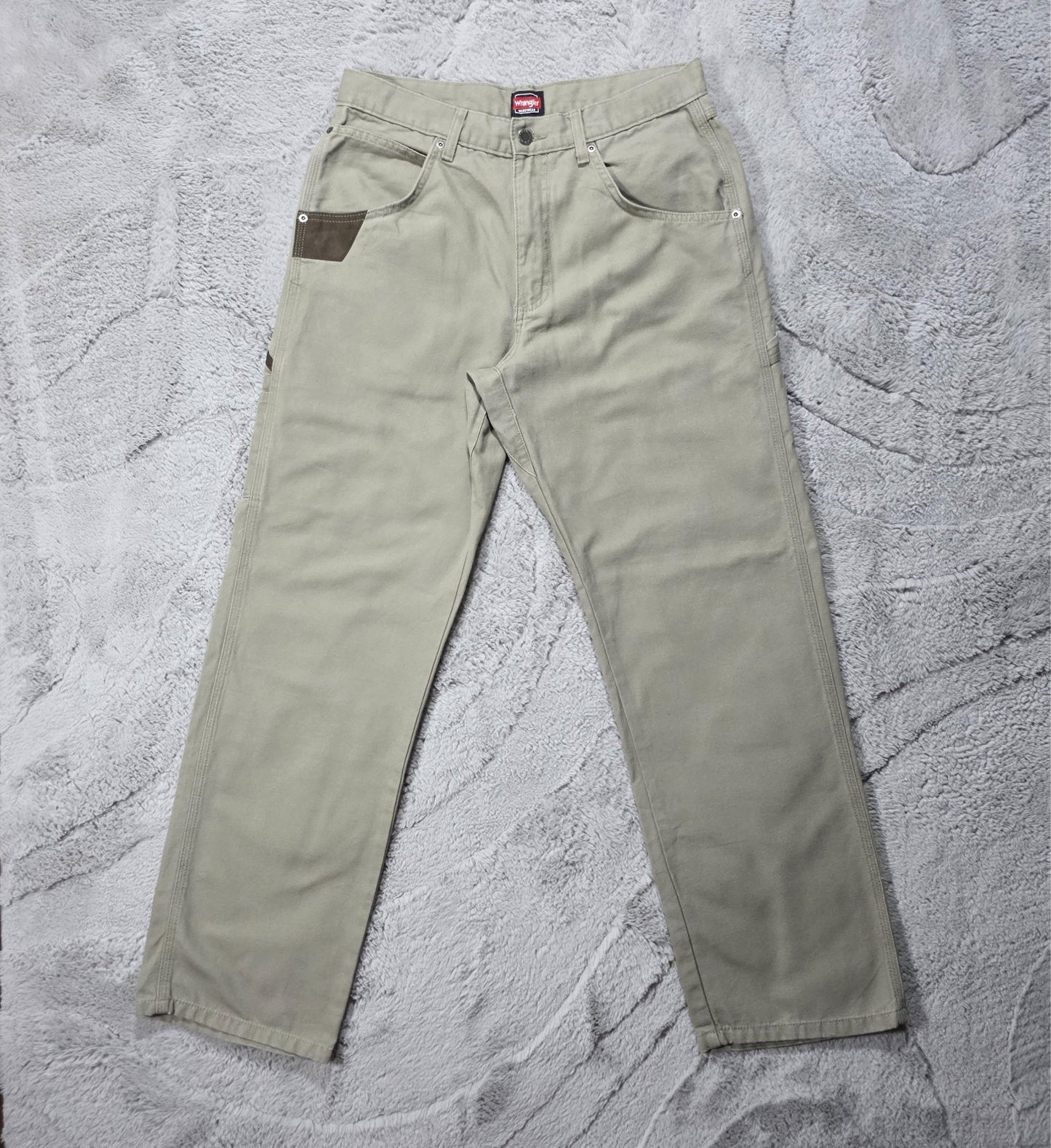 Wrangler Workwear carpenter trousers beige men’s W32 L32 straight leg utility