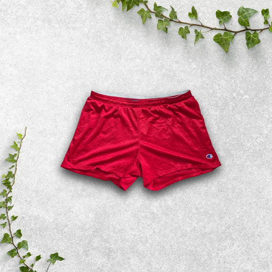 Champion Red Mesh Sports Shorts W34 | Lightweight Gym/Running Shorts