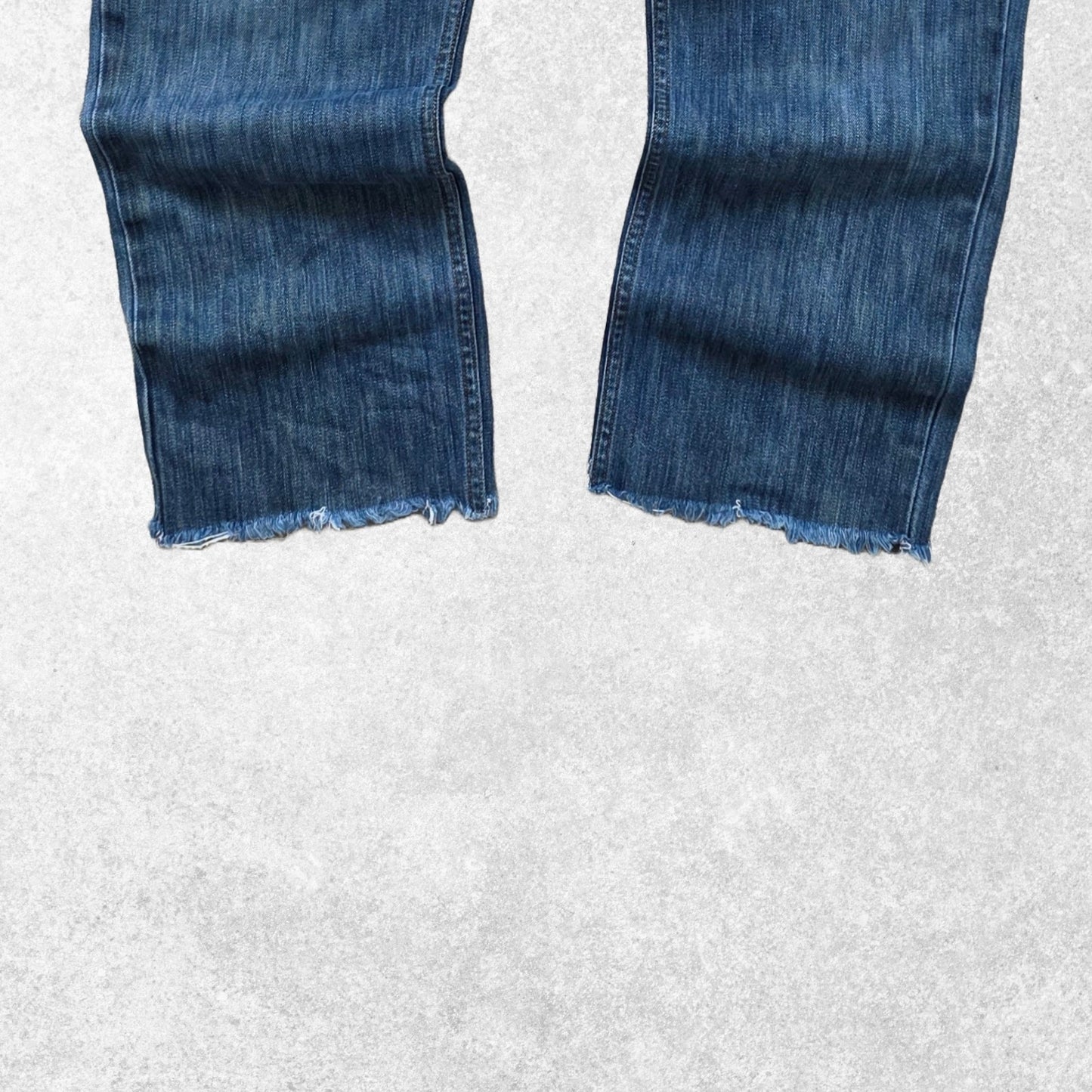 Levi’s 511 Slim Fit Cut Off Jeans W36 L26 Raw Hem Red Tab Distressed Blue