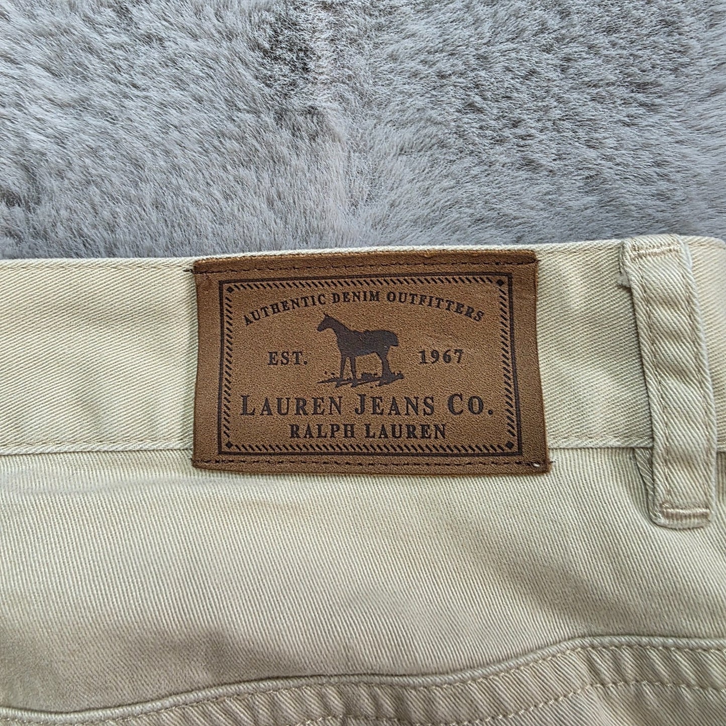 Lauren Ralph Lauren Cream Cropped Jeans W35 US 14 UK 18 Plus Size 3/4 Trousers