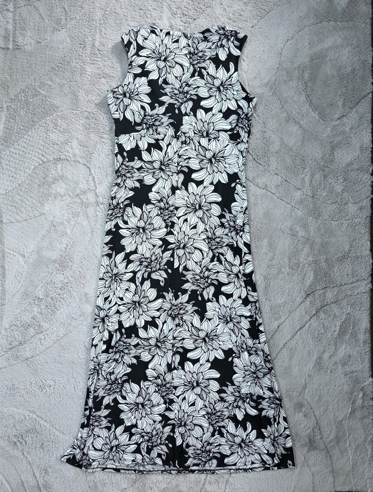 Wallis Maxi Dress Women’s Black White Floral Sleeveless Summer Size 16