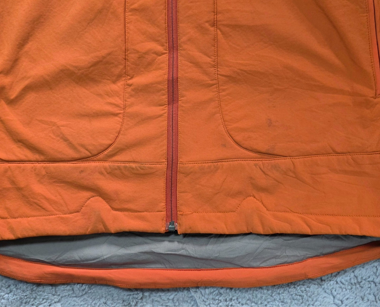 Patagonia Vintage Ski Jacket L Orange Technical Fleece Lined Hooded