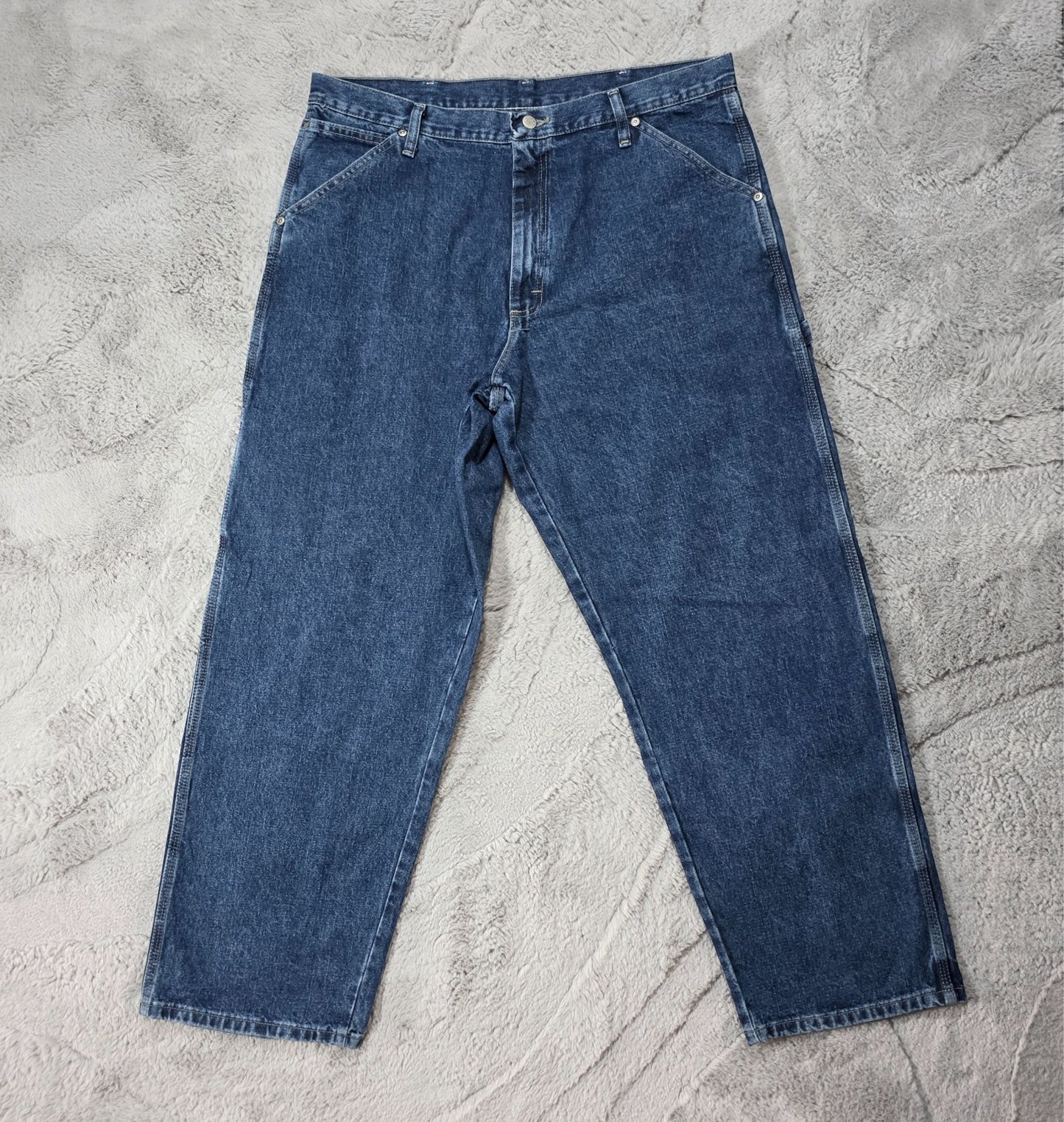 Wrangler Carpenter Jeans Blue Straight Fit 94LSWDV W36 L30 Made in Nicaragua
