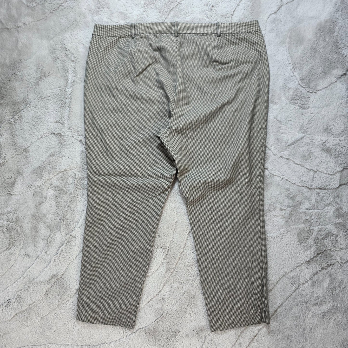 Lauren Ralph Lauren Checked Stretch Trousers W44 L28 UK 24 Black White Cotton Bl