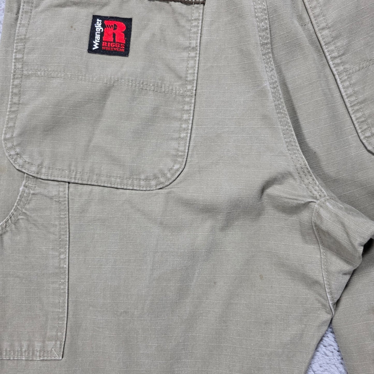 Wrangler Riggs Workwear carpenter trousers khaki-olive W32 L32 mens straight leg