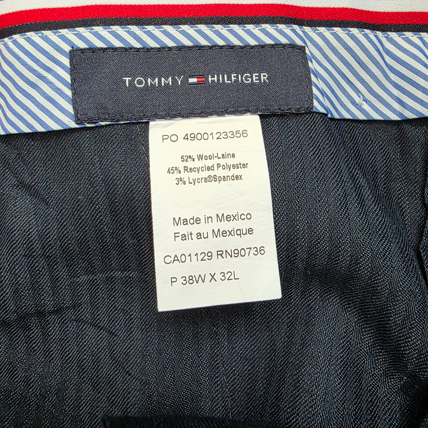 Tommy Hilfiger Mens Dress Trousers 38W 32L Grey Wool Blend Smart Work Pants