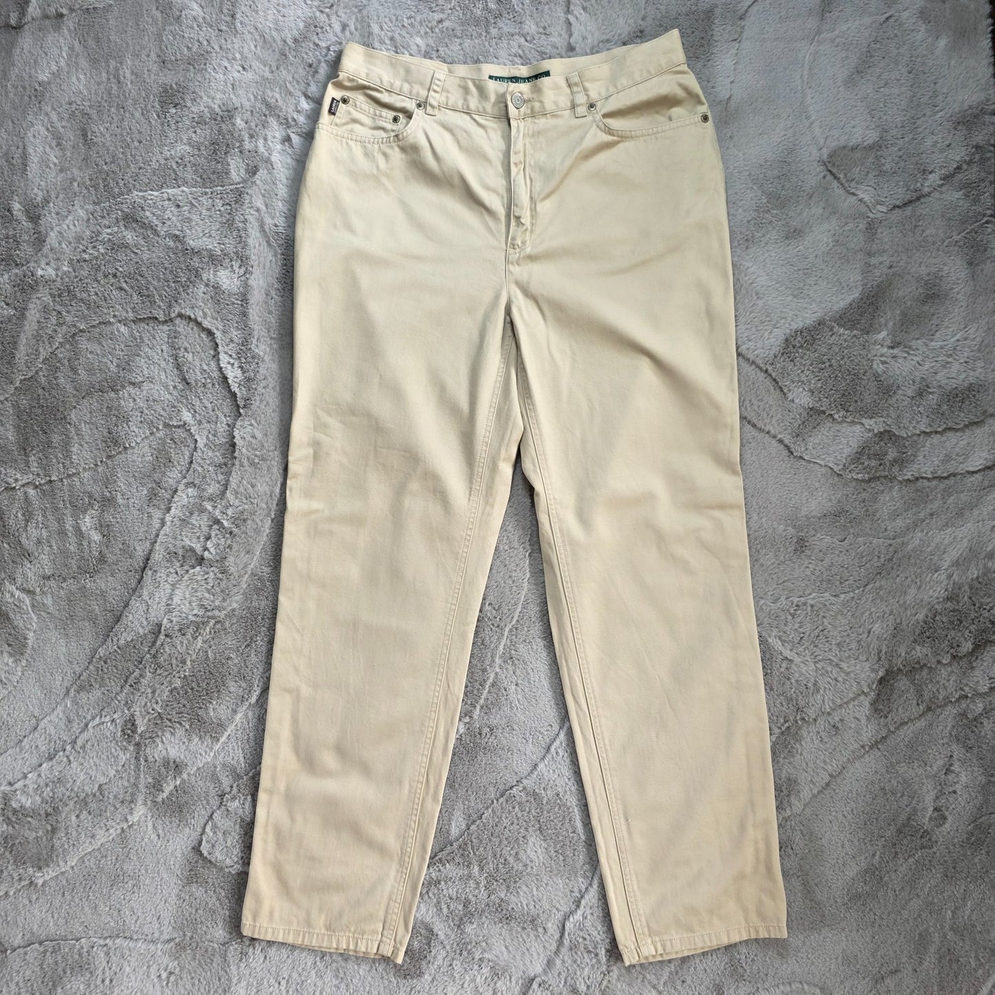 Lauren Jeans Co Ralph Lauren Beige Straight Leg Jeans W32 L29 US 8 100% Cotton
