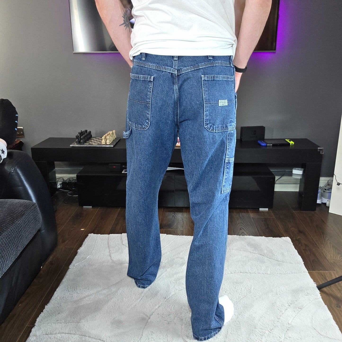 Wrangler Carpenter Jeans 94LSWDV Blue Straight Leg W36 L32 Men’s Nicaragua