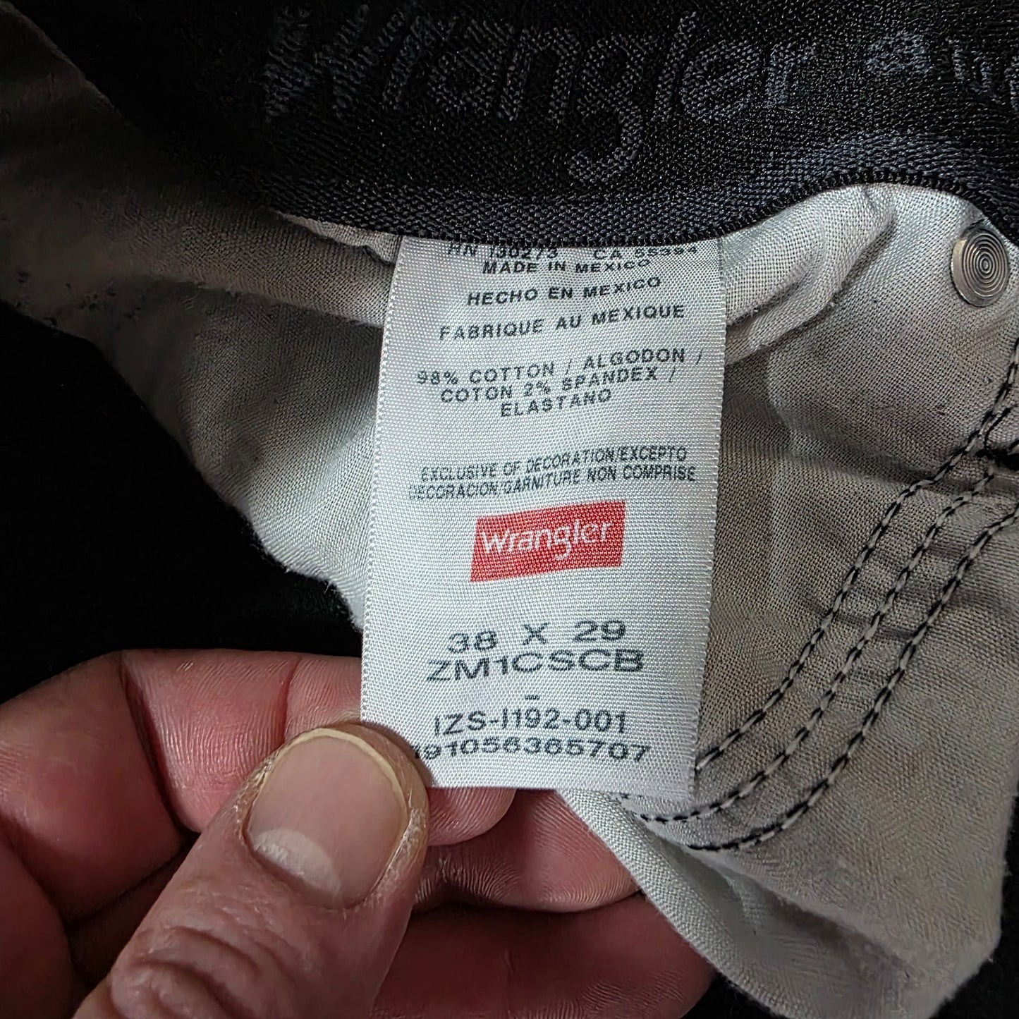 Wrangler ZM1CSCB Men's Straight Leg Jeans - Black - W38 L29
