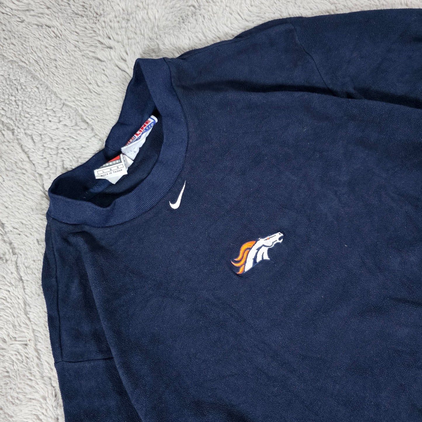Vintage Nike NFL Pro Line Denver Broncos Pullover Sweatshirt Men’s L 90s Made in