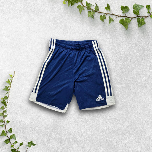 Adidas Navy Blue Sports Shorts Youth 13–14Y | W25 Inseam 7" | 3-Stripes Logo