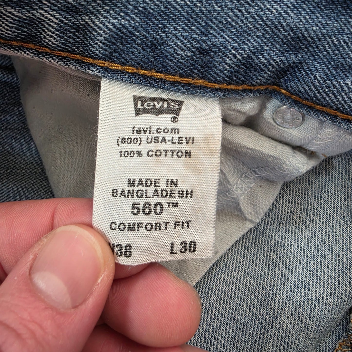 Levi’s 560 men’s tapered jeans light blue W38 L30 comfort fit
