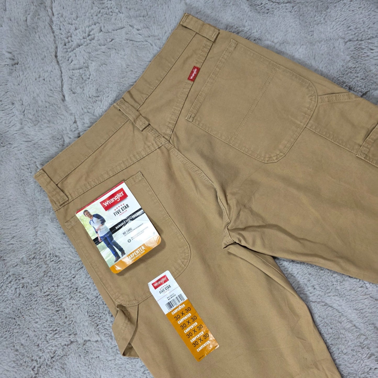 Wrangler Carpenter 94LSWAO Jeans Men’s Straight Brown W30 L30 100% Cotton NWT