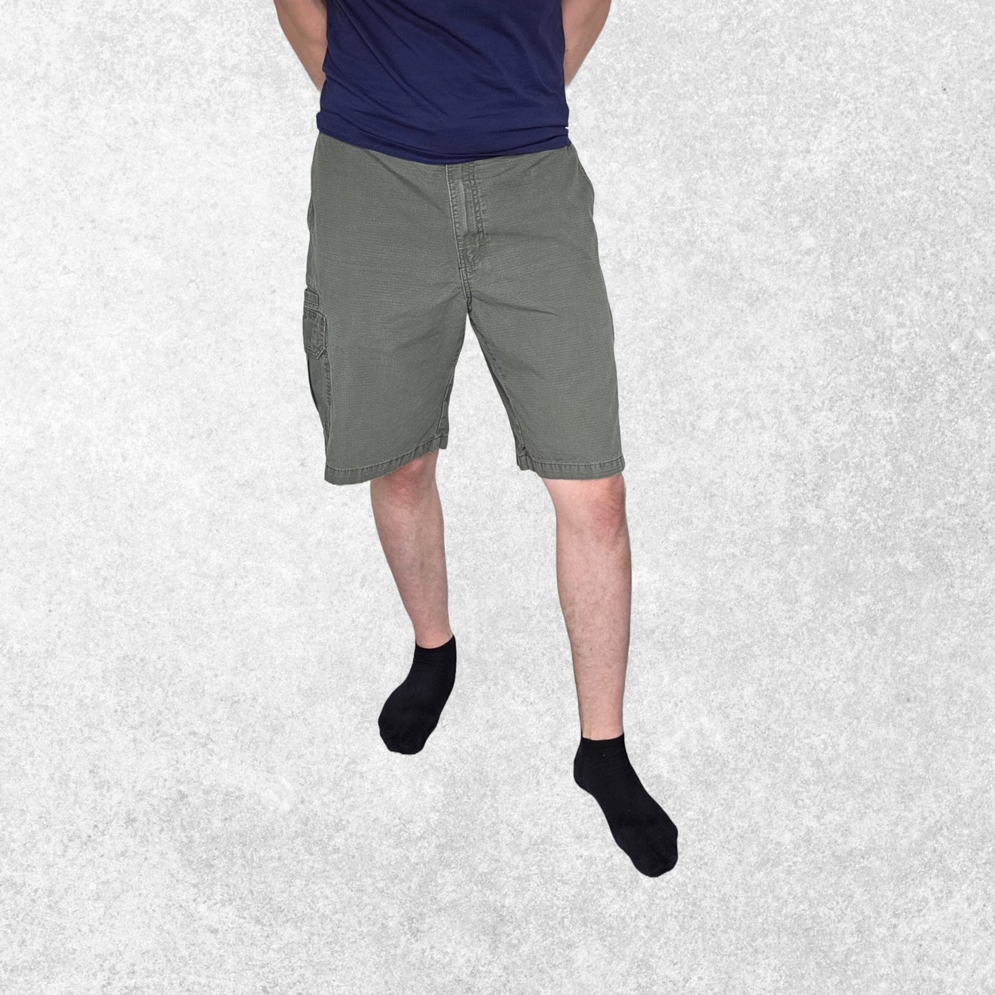 Dickies Relaxed Fit Cargo Shorts Olive Green W38 Cotton Ripstop Utility Pockets