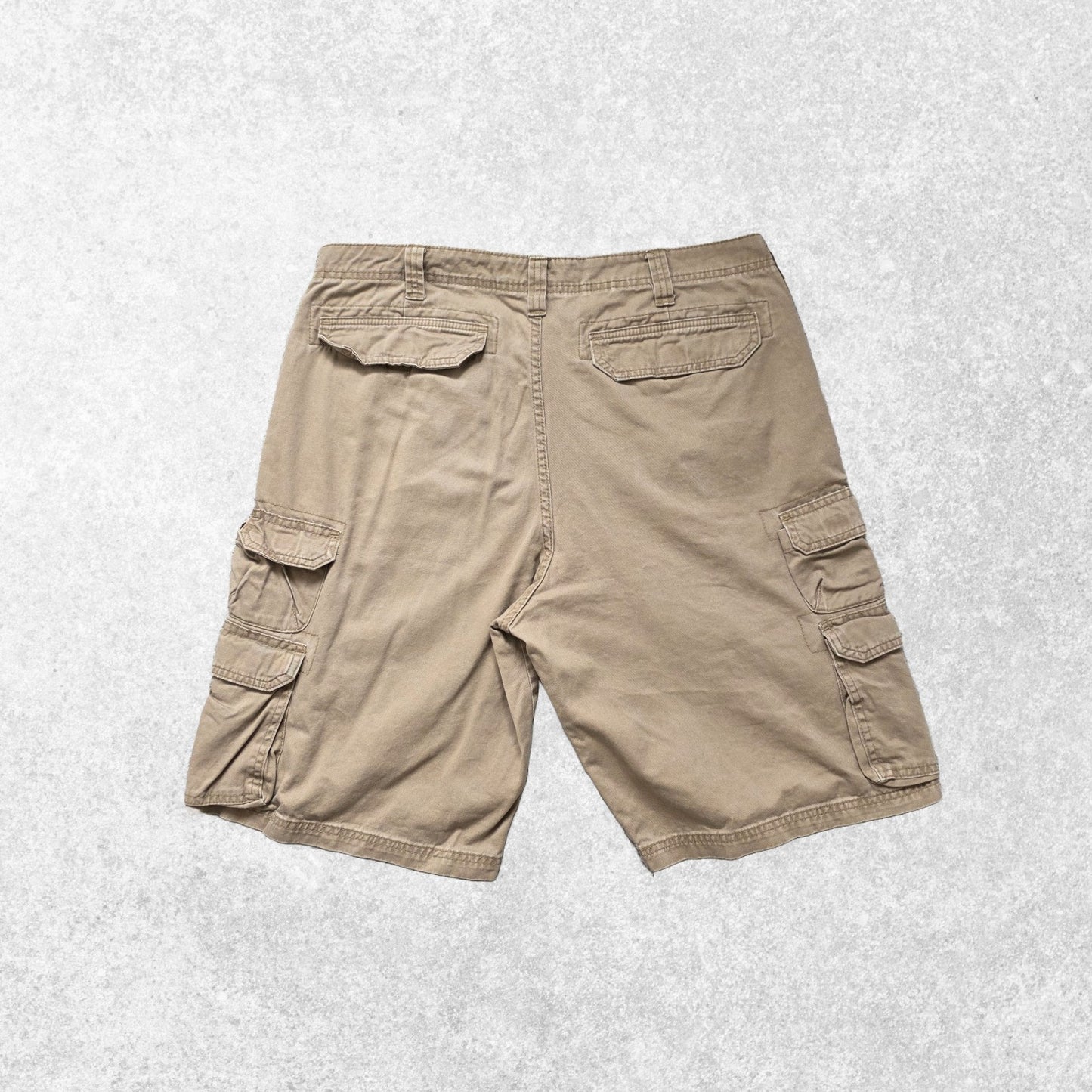 Lee Dungarees Cargo Shorts Beige W36 Utility Workwear Cotton Pockets Summer
