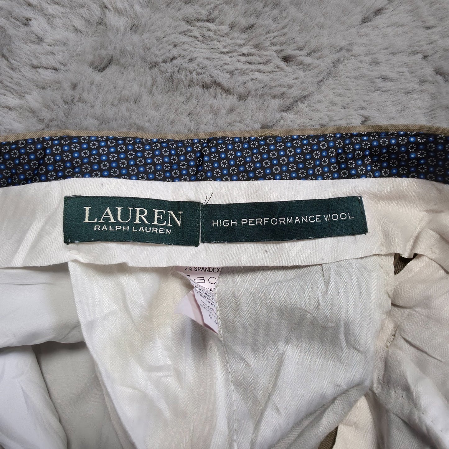 Lauren Ralph Lauren Men’s Big & Tall Beige Wool Blend Stretch Chino W40 L32
