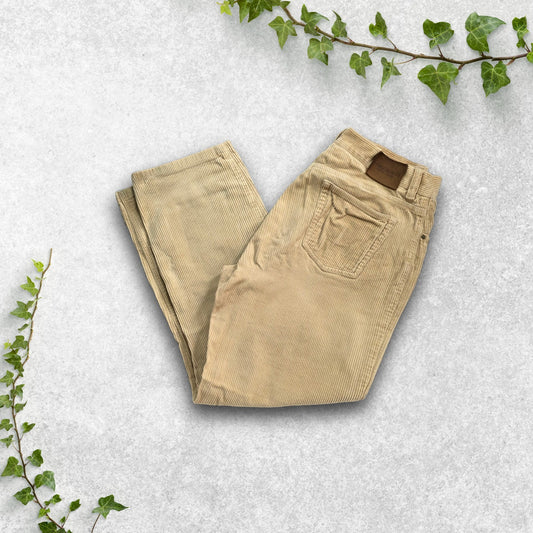 Lauren Ralph Lauren Beige Corduroy Trousers W29 UK 10 Size 8 US Stretch Cord Pan