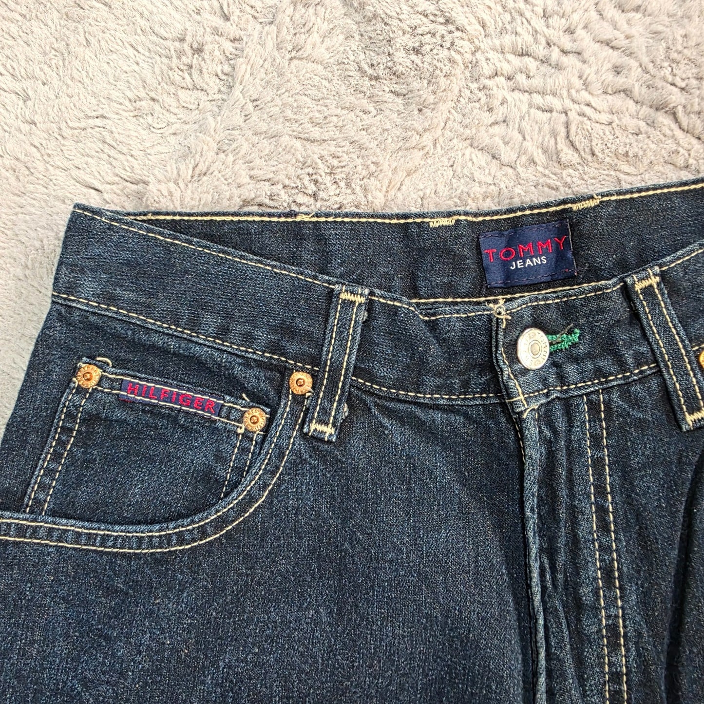 Tommy Hilfiger USA Made Baggy Relaxed Fit Blue Denim Jeans W29 L32 (Actual 29x36