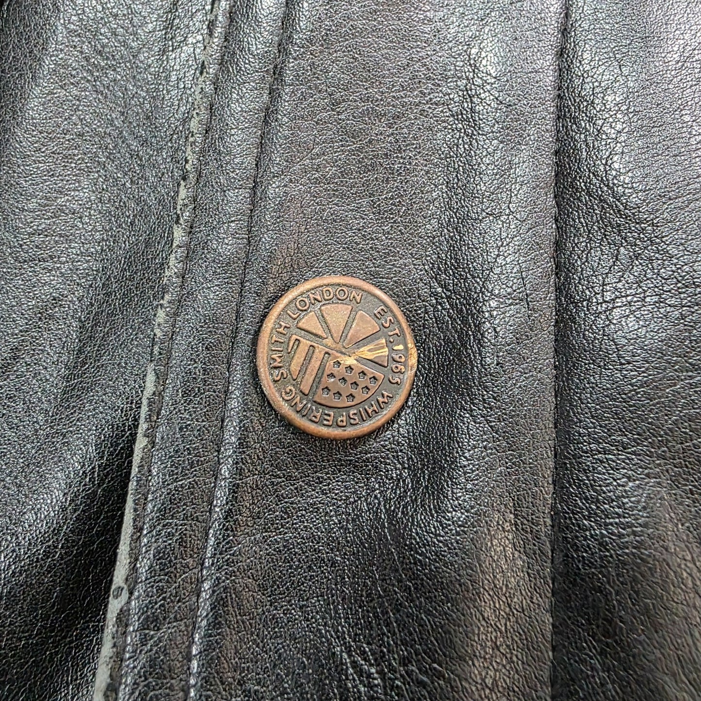 Whispering Smith London Faux Leather Biker Jacket Black L β Four Pocket Design