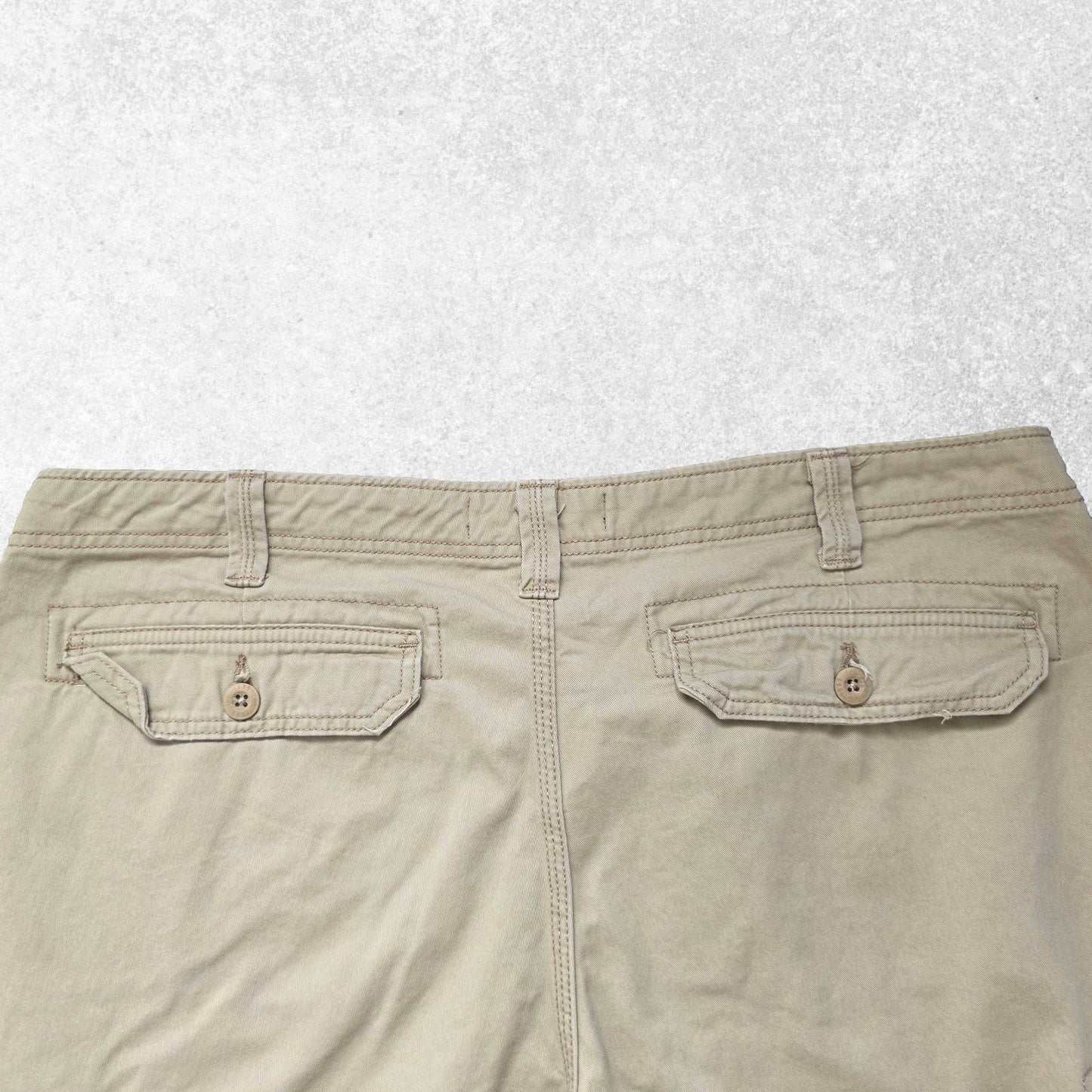 Lee Khaki Cargo Shorts W40 Utility Style 100% Cotton Summer Workwear Fit Beige