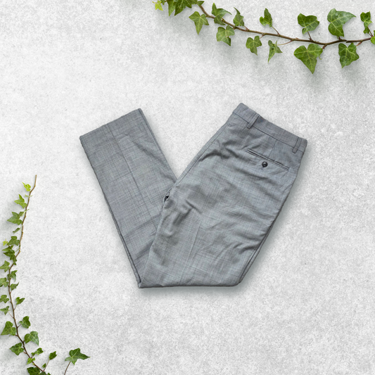 Tommy Hilfiger Mens Dress Trousers 38W 32L Grey Wool Blend Smart Work Pants