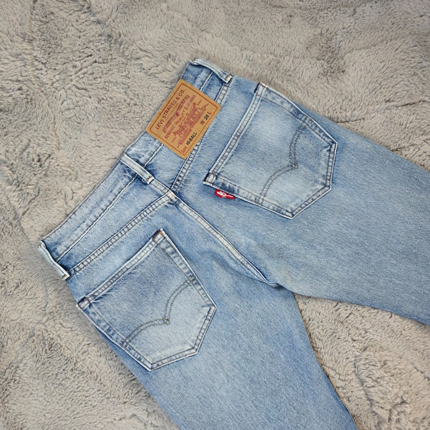 Levi’s Hi-Ball Women’s Distressed Light Wash Jeans W28 Slim Cropped Ankle Denim