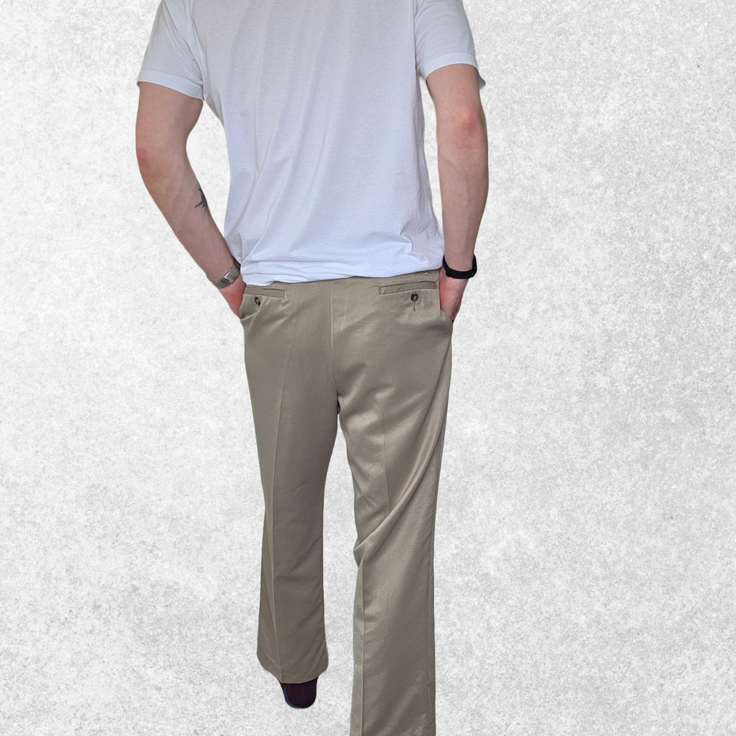 Vintage Tommy Hilfiger Trousers Mens Beige Chinos W34 L29 Smart Cotton Crest 00s