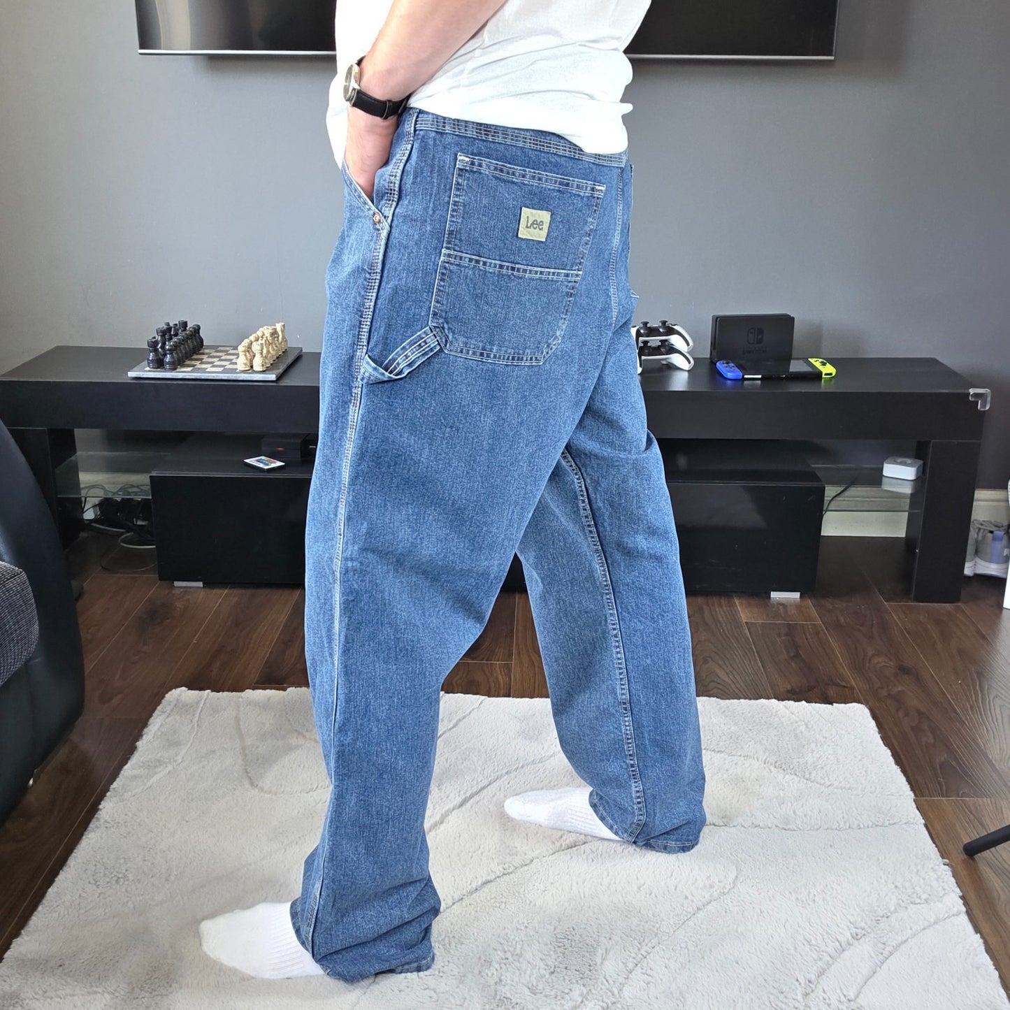 Lee Carpenter Jeans Blue W40 L32 Relaxed Fit Straight Leg Mexico