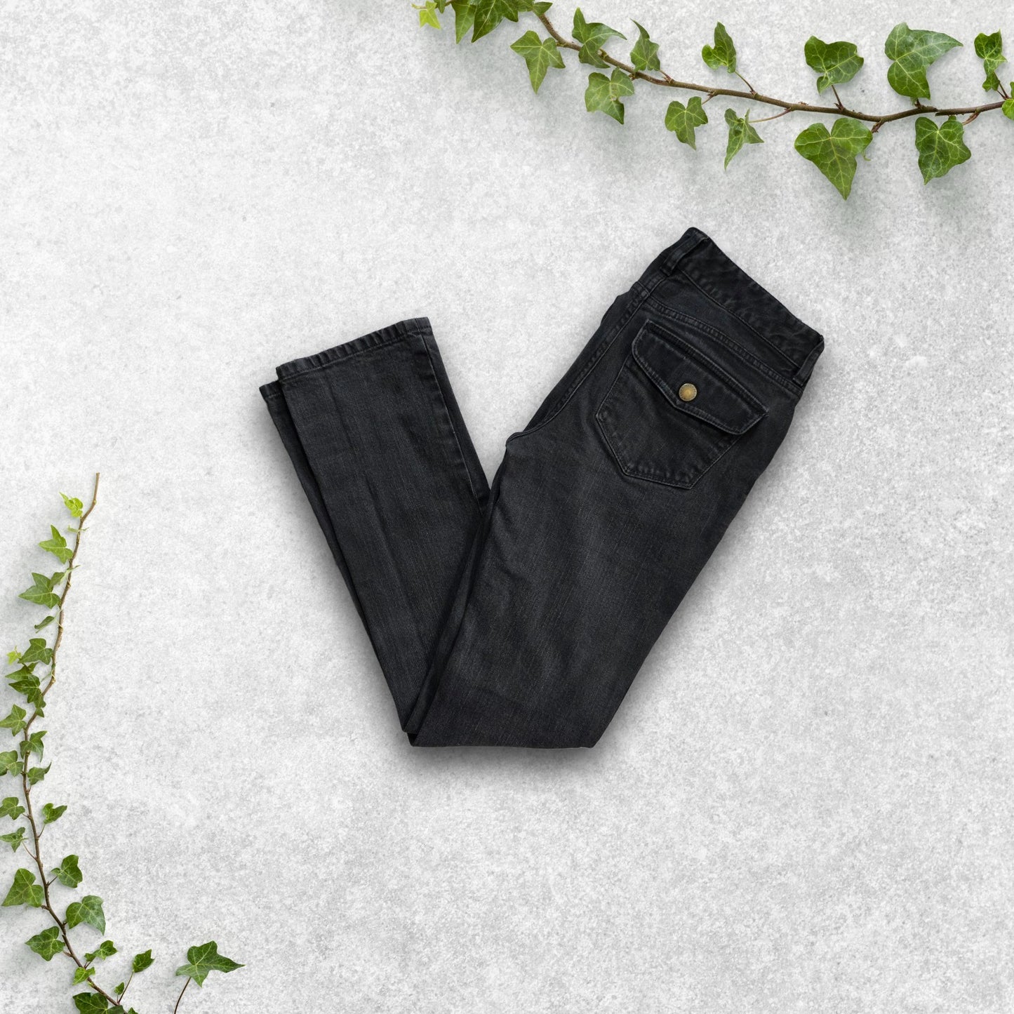 Lauren Ralph Lauren Black Stretch Denim Jeans US 2 (UK 6) W29 L30 Straight Leg