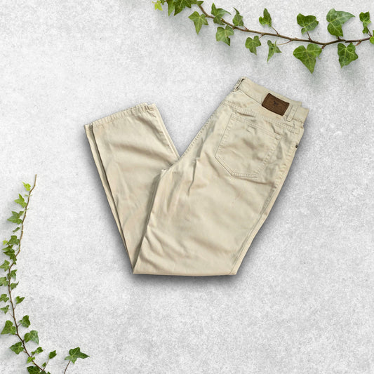 Lauren Jeans Co Ralph Lauren Beige Straight Leg Jeans W32 L29 US 8 100% Cotton